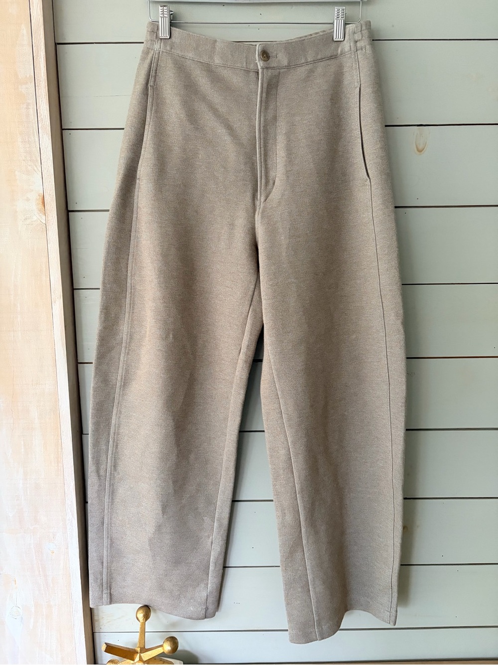 Uniqlo U Beige Wide Leg Relaxed Pants Size M